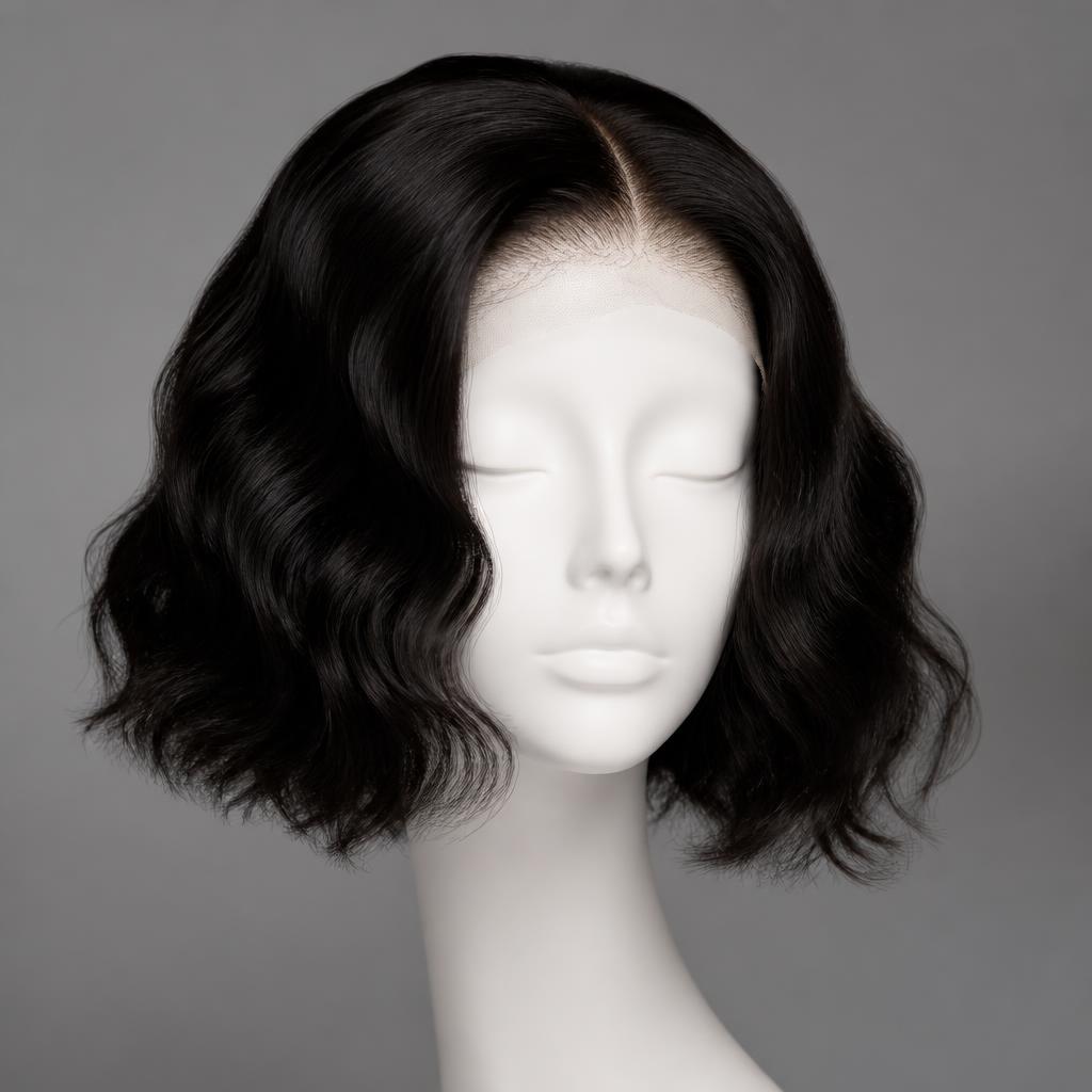 Wholesale 16" Body Wave Lace Front Wig in Birštonas (Spa), Kaunas County (Kauno Apskritis), Lithuania — front view · 100% human hair extensions — wholesale from India · Suvita Hair