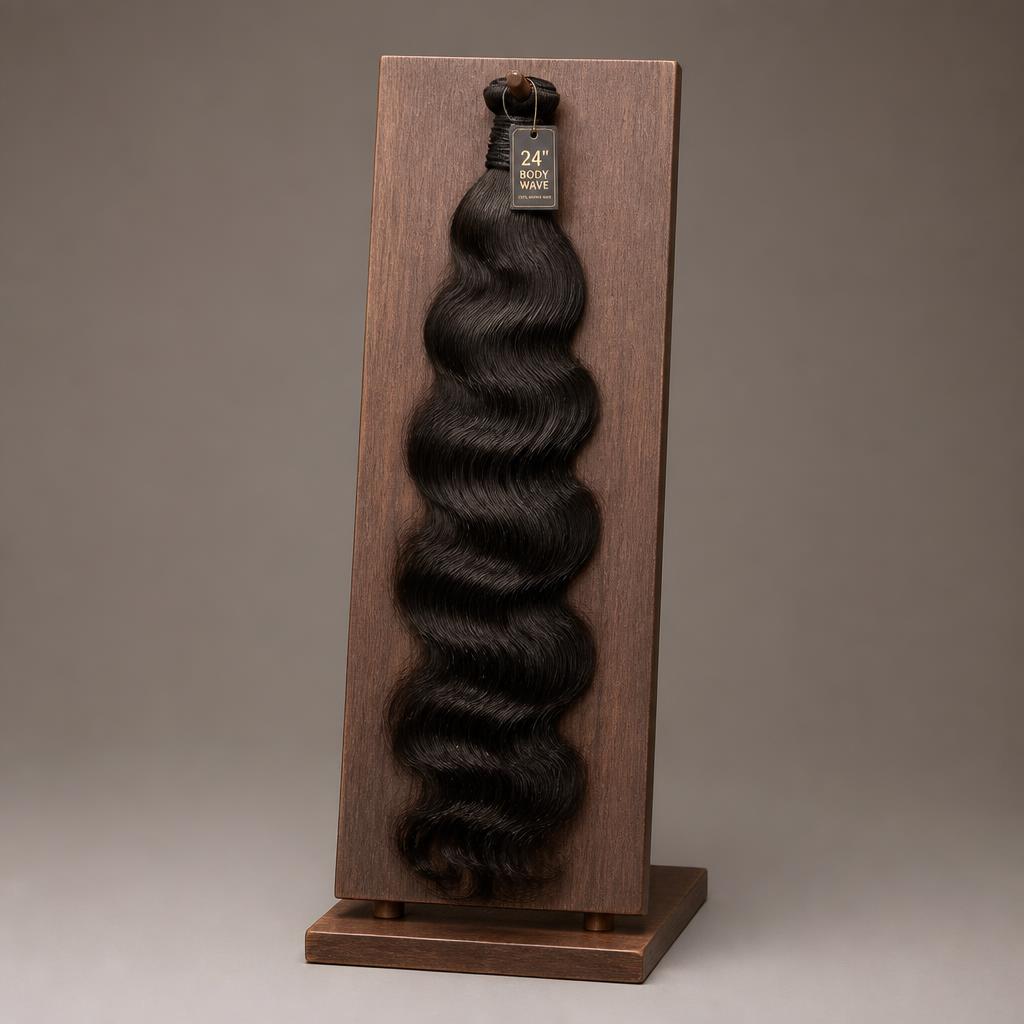 Wholesale 24" Body Wave Bundles in Yasmine Hammamet (Marina & Medina Mediterranea), Nabeul (Cap Bon — Hammamet Riviera), Tunisia — front view · 100% human hair extensions — wholesale from India · Suvita Hair