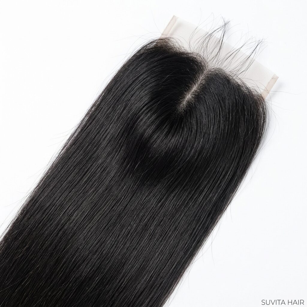 Wholesale 2x6 Lace Closure in Grindavík, Southern Peninsula (Suðurnes), Iceland — front view · 100% human hair extensions — wholesale from India · Suvita Hair