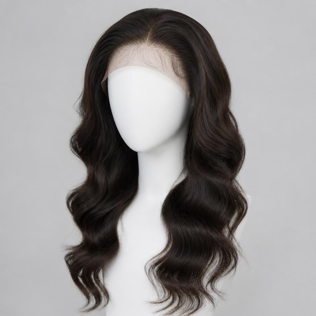 Wholesale Body Wave Lace Front Wig in Shilin District (Night Market & Palace Museum), Taipei City (Special Municipality — Capital), Taiwan — front view · 100% human hair extensions — wholesale from India · Suvita Hair