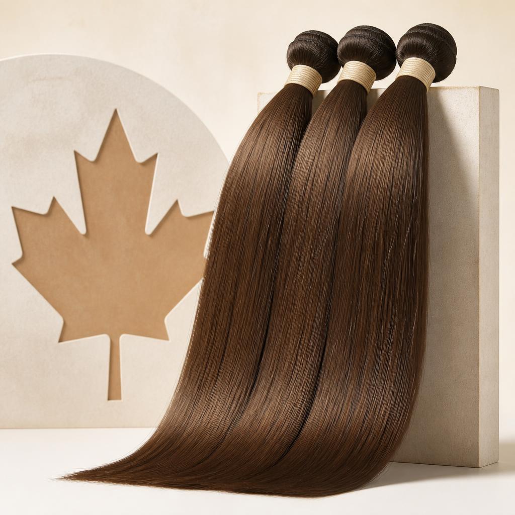 Wholesale Canada Salon Bundle Pack in Al Khaburah (Batinah Coast), Al Batinah North (Sohar — Coastal Trade), Oman — front view · 100% human hair extensions — wholesale from India · Suvita Hair