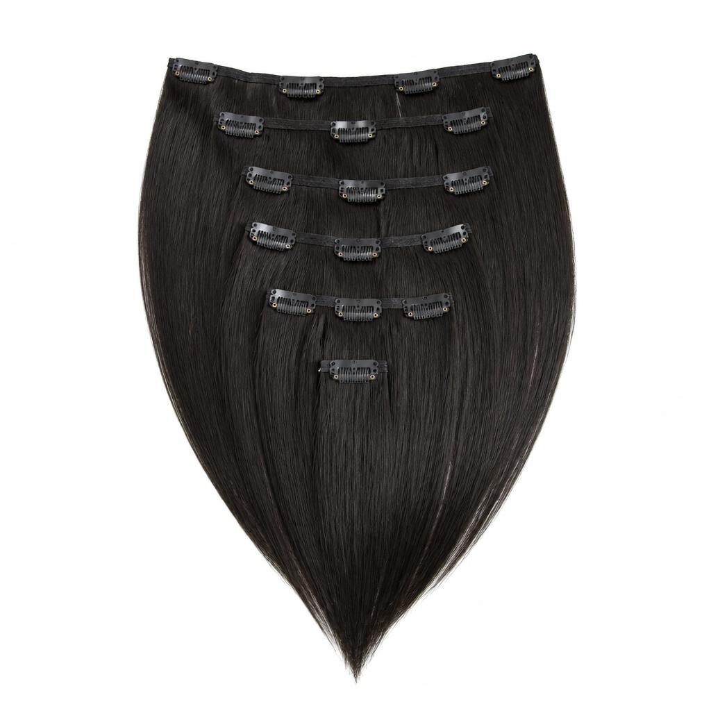 Wholesale Clip-In Hair Extensions in Gicumbi District, Northern Province (Volcanoes & Gorillas), Rwanda — front view · 100% human hair extensions — wholesale from India · Suvita Hair