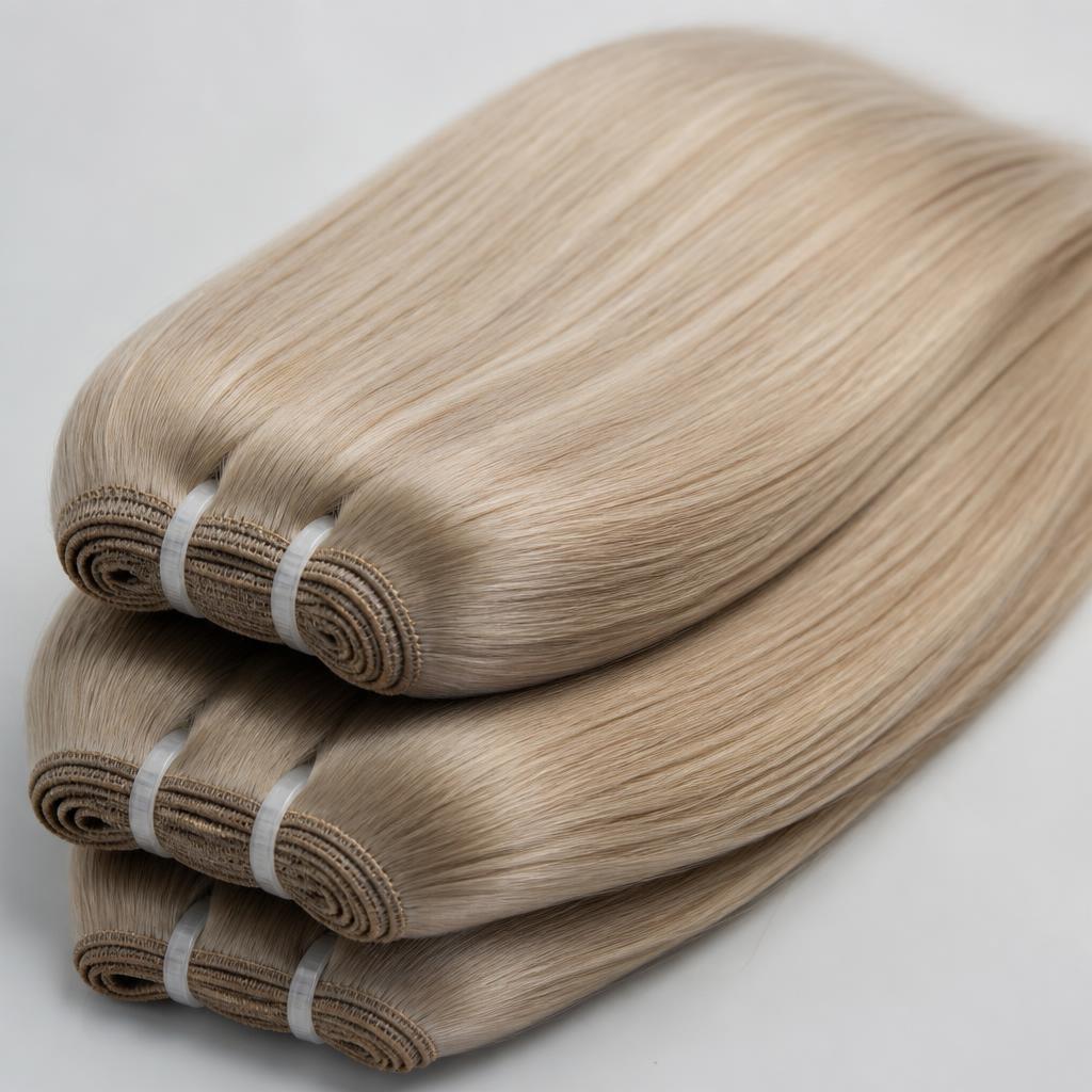Wholesale German Salon Bundle Pack in Susa (Apollonia), Al Jabal al Akhdar (Green Mountain), Libya โ front view ยท 100% human hair extensions โ wholesale from India ยท Suvita Hair
