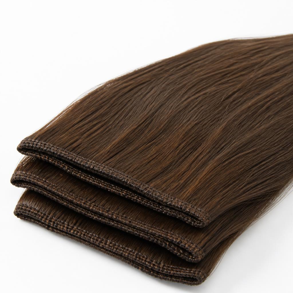Wholesale Hand-Tied Weft Extensions in Oradea (Art Nouveau capital), Bihor, Romania — front view · 100% human hair extensions — wholesale from India · Suvita Hair