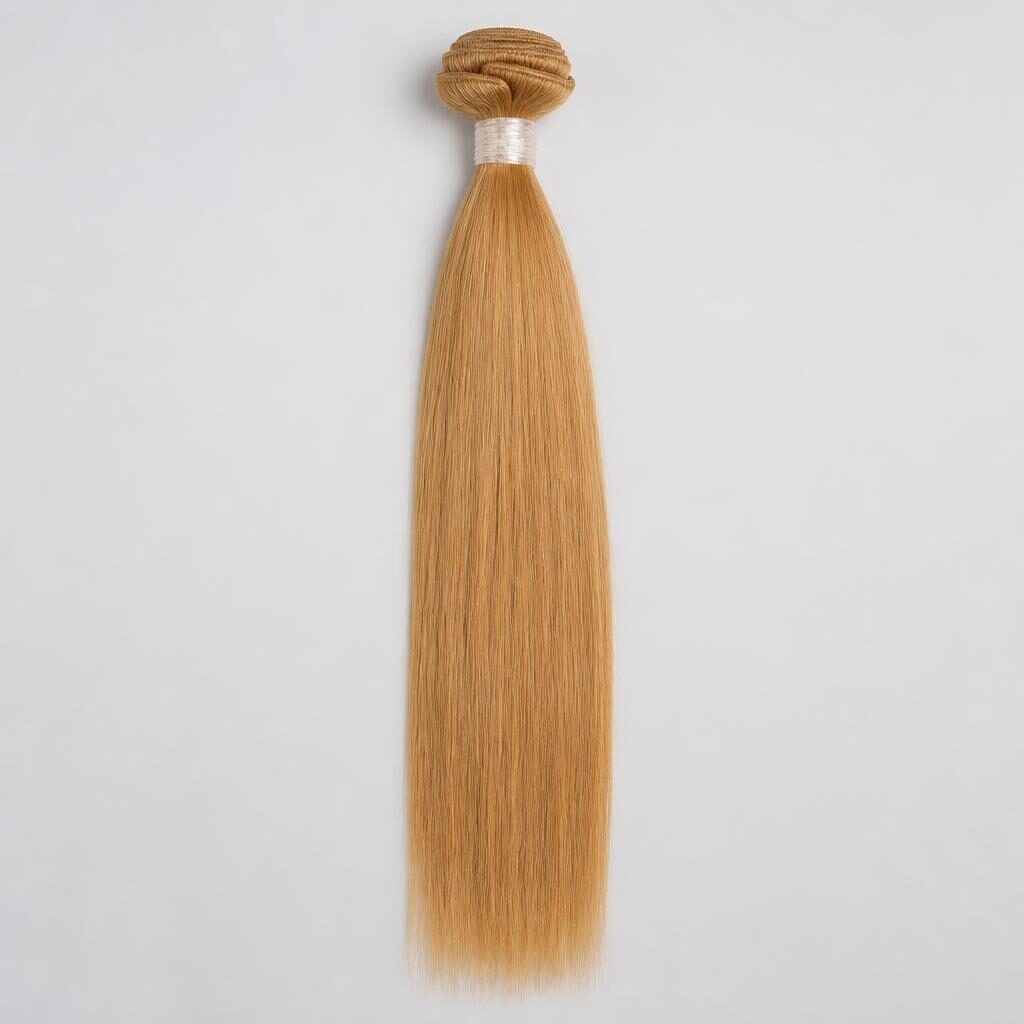 Wholesale Honey Blonde #27 Collection in Al-Thawrah (Tabqa), Ar-Raqqah (Euphrates North), Syria โ front view ยท 100% human hair extensions โ wholesale from India ยท Suvita Hair