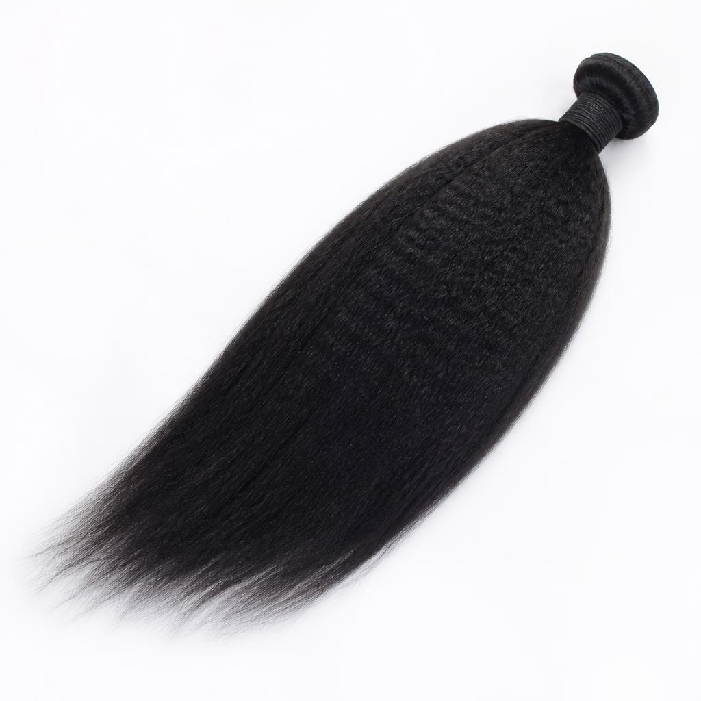 Wholesale Kinky Straight Bundles in Omodos (Commandaria Wine Village), Omodos & Commandaria Wine Villages, Cyprus — front view · 100% human hair extensions — wholesale from India · Suvita Hair