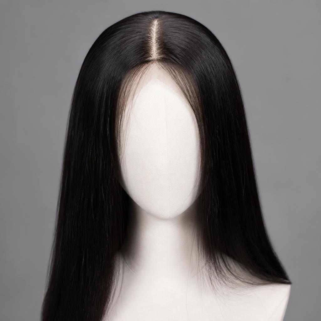 Wholesale Lace Part Wig in Kaliningrad (Svetlogorsk), Kaliningrad Oblast, Russia โ front view ยท 100% human hair extensions โ wholesale from India ยท Suvita Hair