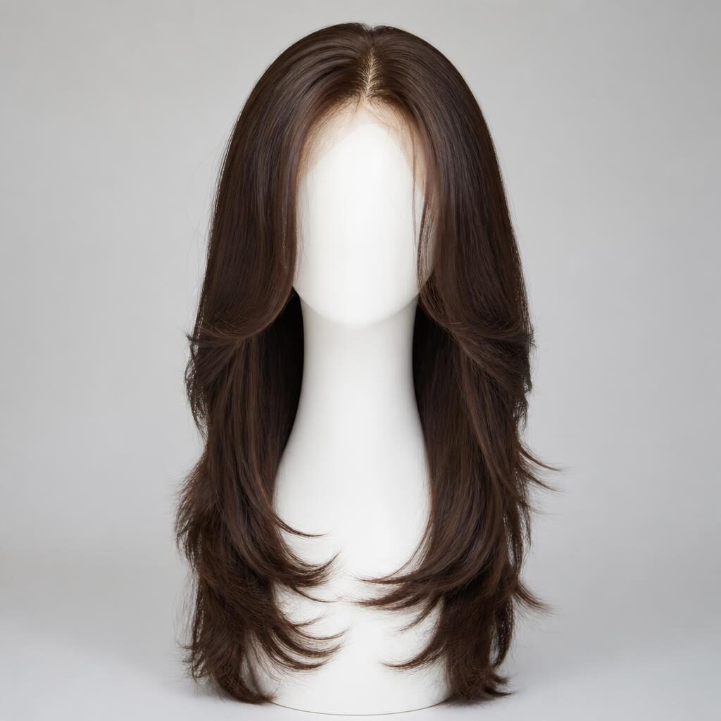 Wholesale Layered Lace Wig in Mariscal Estigarribia (Chaco War HQ), Boquerón (Chaco & Mennonite Colonies), Paraguay — front view · 100% human hair extensions — wholesale from India · Suvita Hair