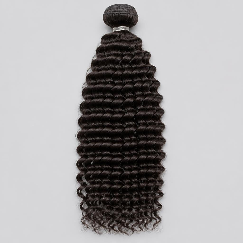 Wholesale Malaysian Deep Wave Bundles in Lillehammer, Innlandet (Hedmark/Oppland), Norway — front view · 100% human hair extensions — wholesale from India · Suvita Hair