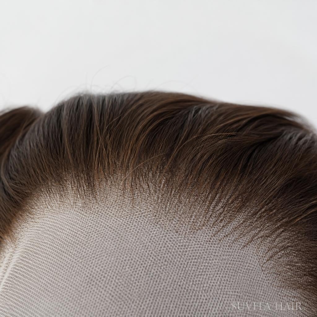Men's Lace Hair System — texture close-up (2 of 3) · Suvita Hair