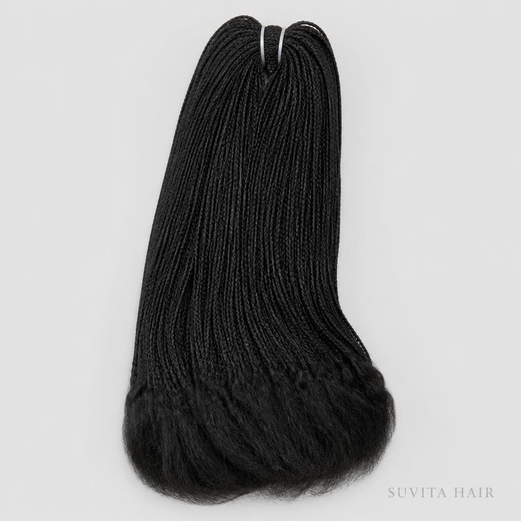 Wholesale Micro Braid Bulk Hair in Goodlands (Northern Craft Hub), Rivière du Rempart (North Coast), Mauritius — front view · 100% human hair extensions — wholesale from India · Suvita Hair