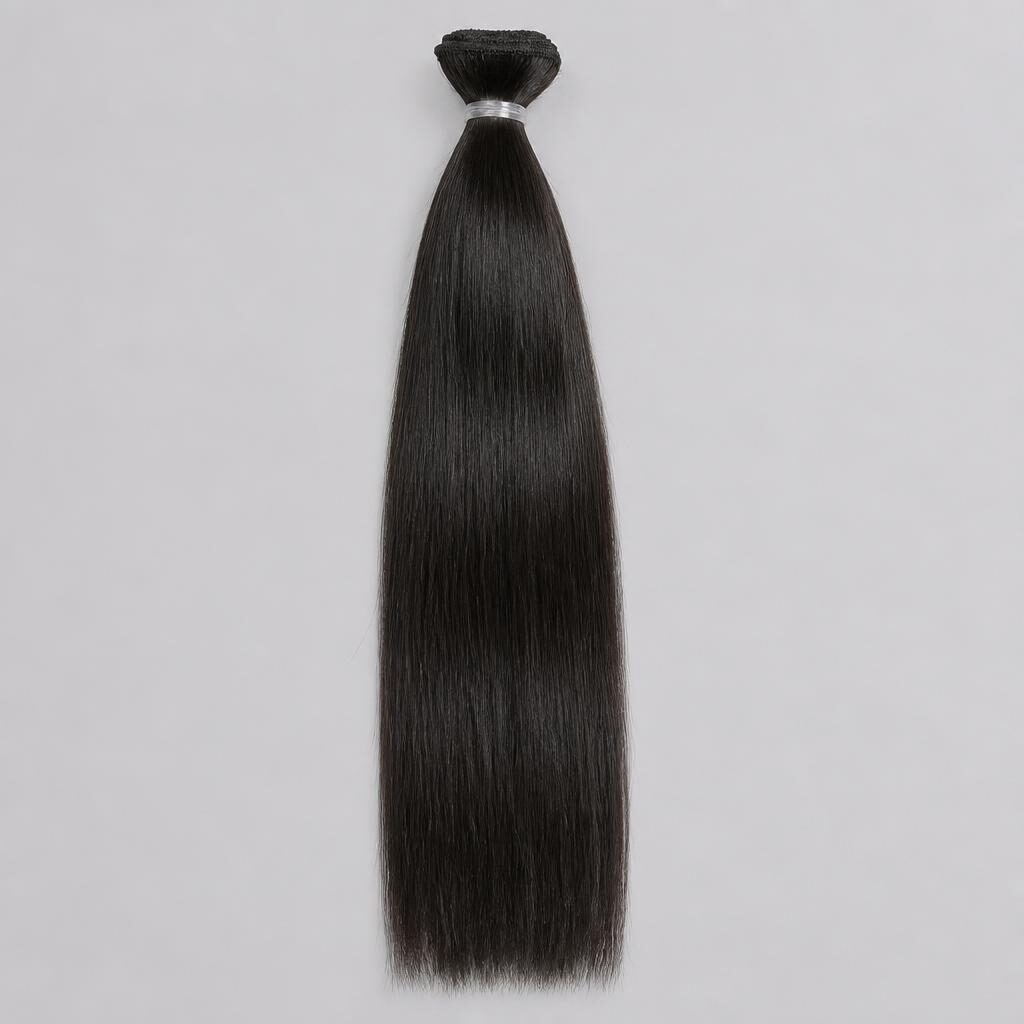 Wholesale Natural Black #1B Collection in Puerto Madero, Ciudad Autónoma de Buenos Aires, Argentina — front view · 100% human hair extensions — wholesale from India · Suvita Hair