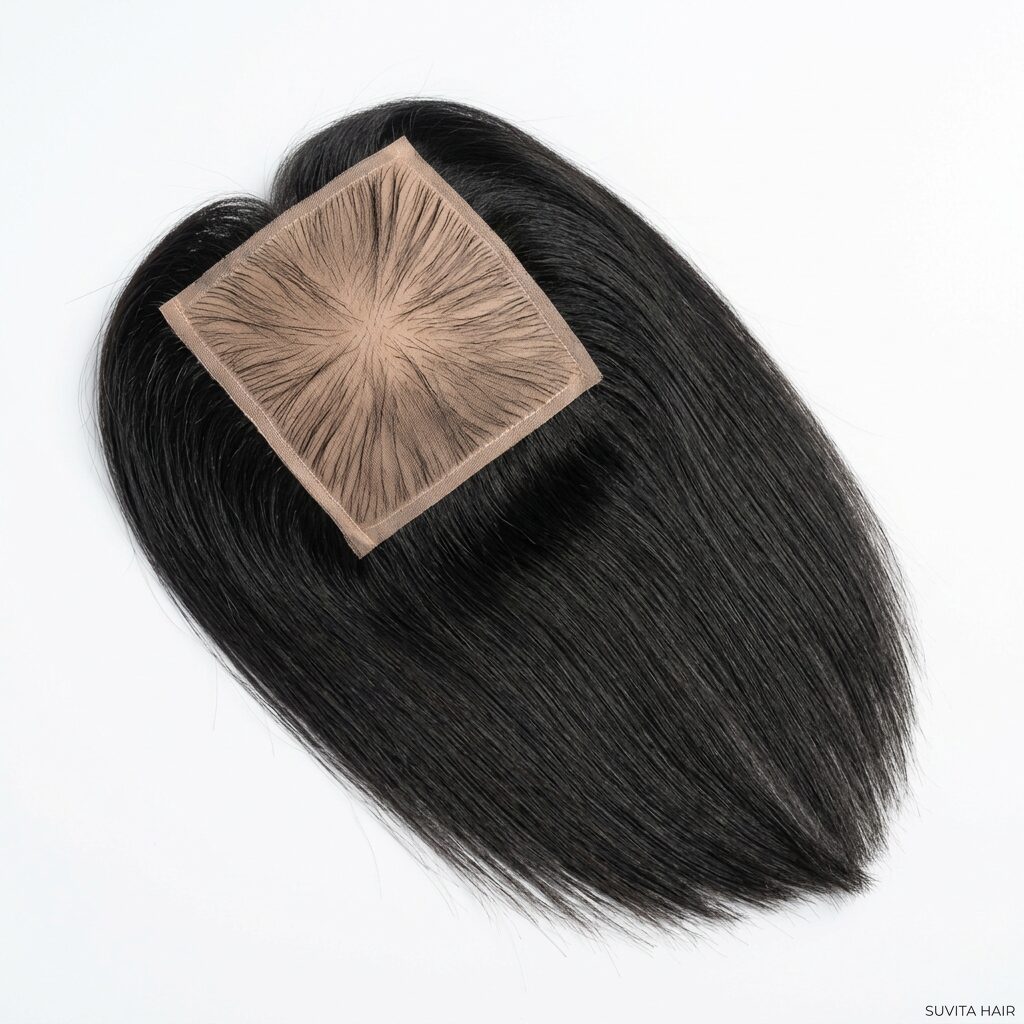 Wholesale Silk Base Closure in Piran, Portorož & Piran Riviera, Slovenia — front view · 100% human hair extensions — wholesale from India · Suvita Hair