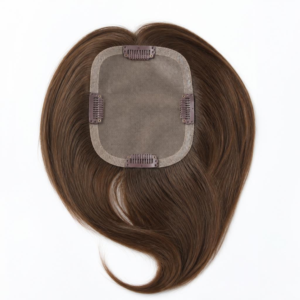 Wholesale Silk Base Hair Topper in Glacis, Mahé, Seychelles — front view · 100% human hair extensions — wholesale from India · Suvita Hair