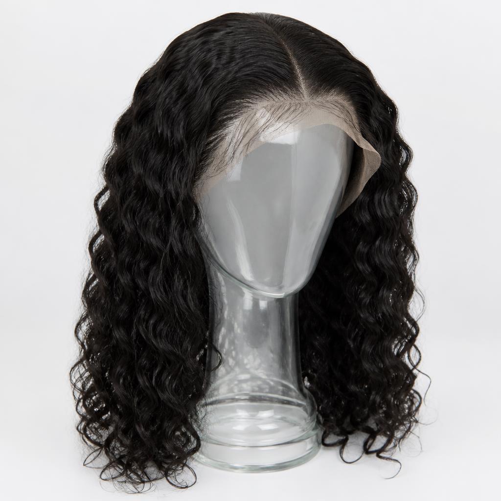 Wholesale Water Wave Lace Front Wig in Colonia del Sacramento (UNESCO), Colonia (UNESCO — Colonia del Sacramento), Uruguay — front view · 100% human hair extensions — wholesale from India · Suvita Hair