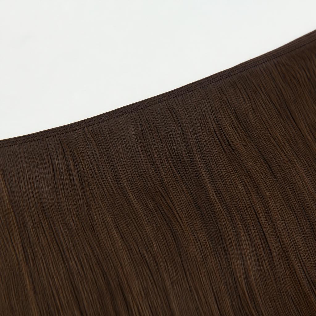 Wholesale Genius Weft Hair Extensions in Bhopal, Madhya Pradesh, India โ front view ยท 100% human hair extensions โ wholesale from India ยท Suvita Hair